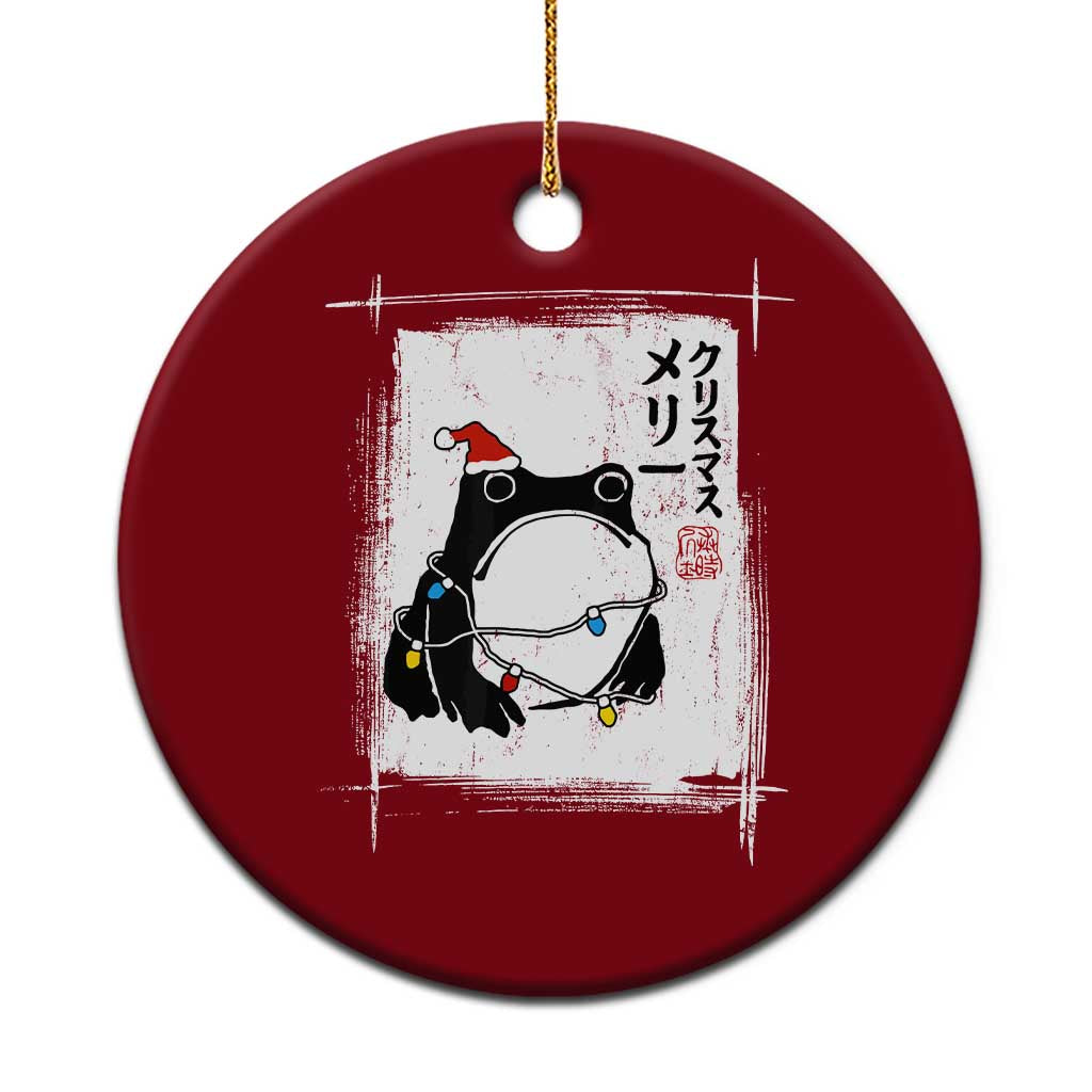 Funny Christmas Japanese Ceramic Ornament Santa Frog Ukiyoe Art - Wonder Print Shop