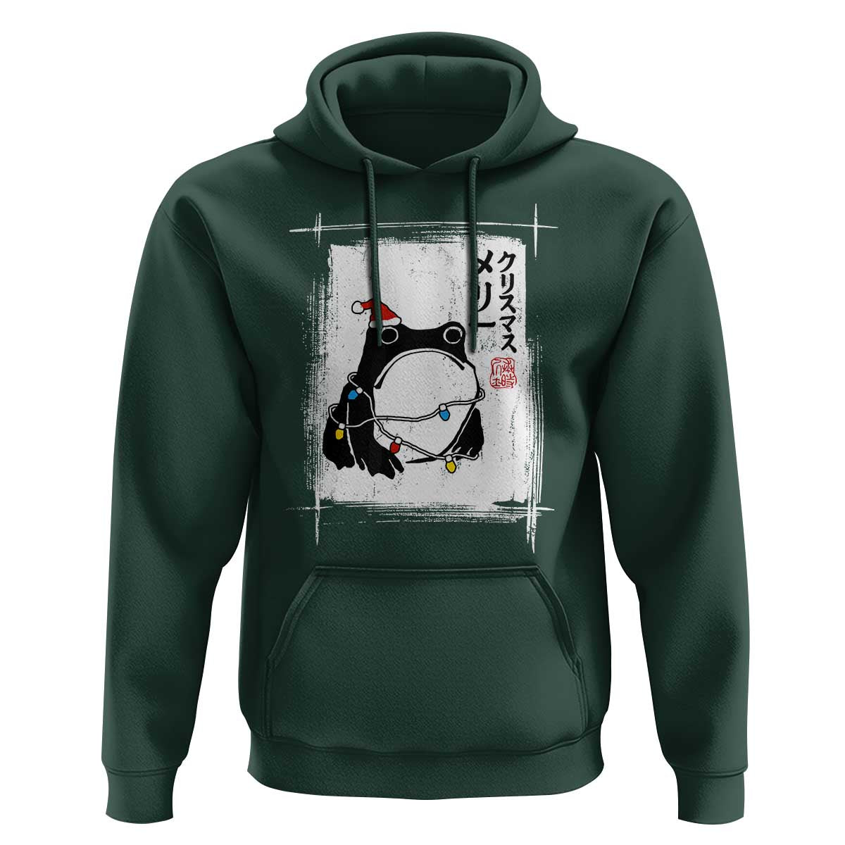 Funny Christmas Japanese Hoodie Santa Frog Ukiyoe Art - Wonder Print Shop