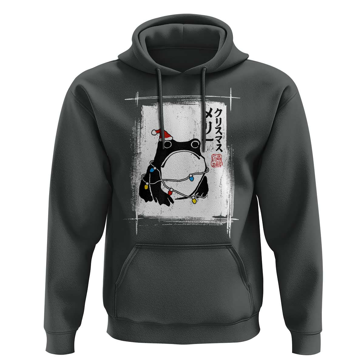 Funny Christmas Japanese Hoodie Santa Frog Ukiyoe Art - Wonder Print Shop