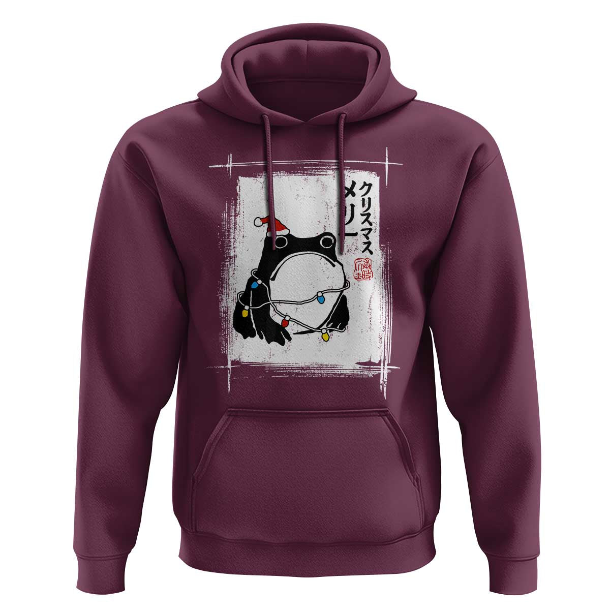 Funny Christmas Japanese Hoodie Santa Frog Ukiyoe Art - Wonder Print Shop