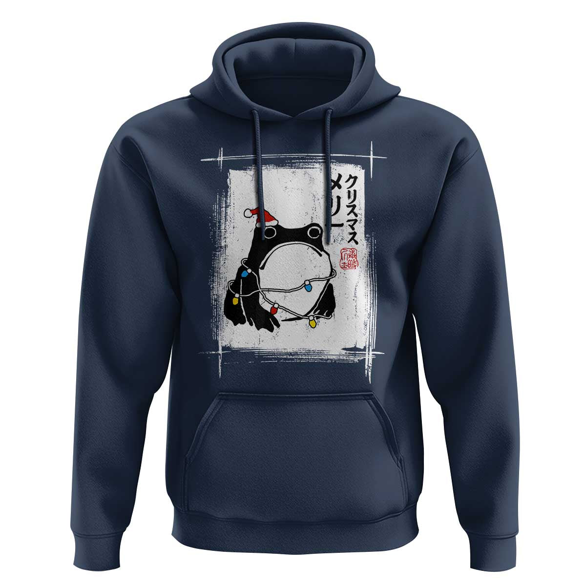 Funny Christmas Japanese Hoodie Santa Frog Ukiyoe Art - Wonder Print Shop