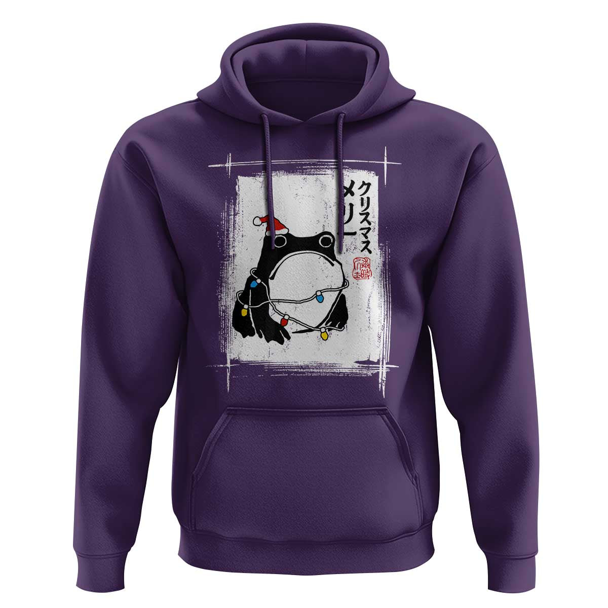 Funny Christmas Japanese Hoodie Santa Frog Ukiyoe Art - Wonder Print Shop