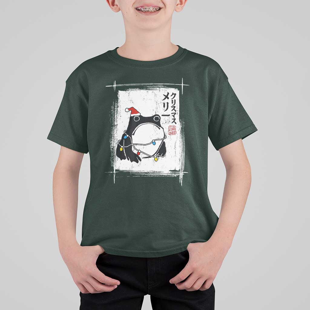 Funny Christmas Japanese T Shirt For Kid Santa Frog Ukiyoe Art - Wonder Print Shop
