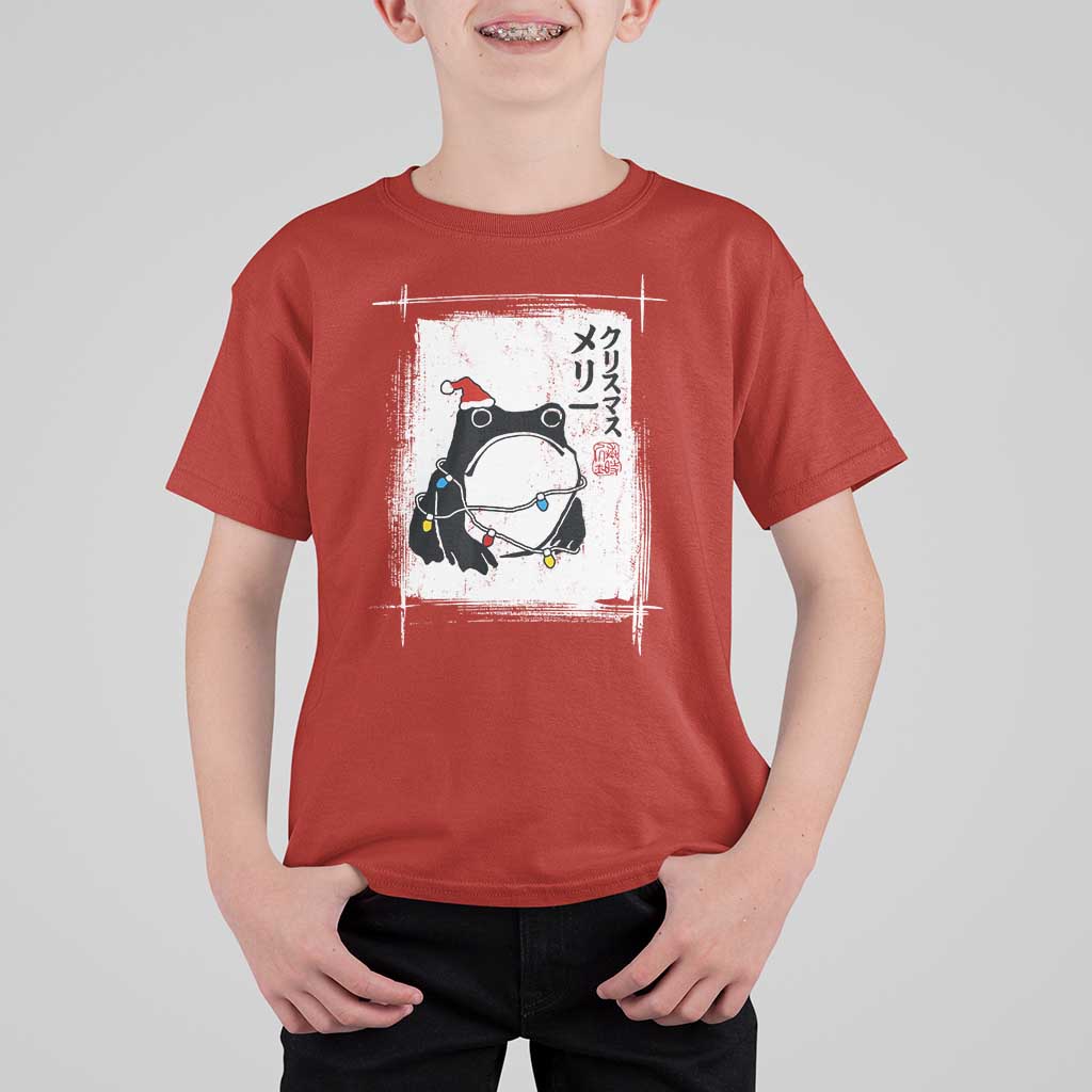 Funny Christmas Japanese T Shirt For Kid Santa Frog Ukiyoe Art - Wonder Print Shop