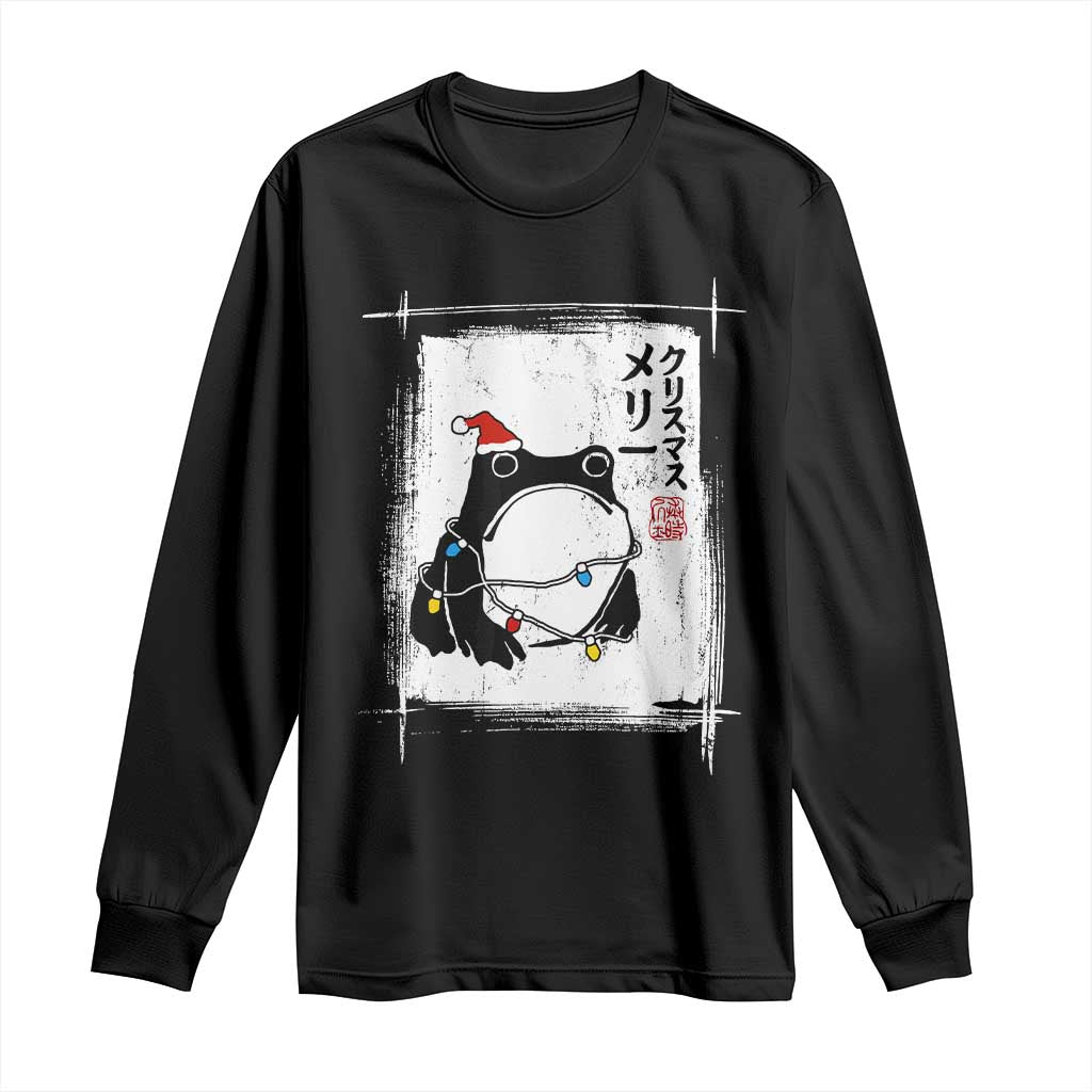 Funny Christmas Japanese Long Sleeve Shirt Santa Frog Ukiyoe Art - Wonder Print Shop