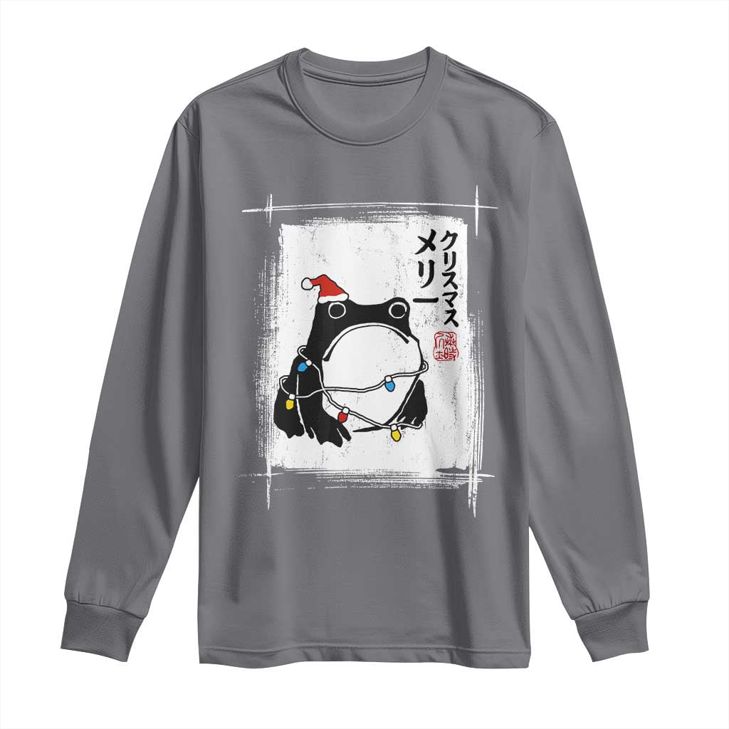 Funny Christmas Japanese Long Sleeve Shirt Santa Frog Ukiyoe Art - Wonder Print Shop
