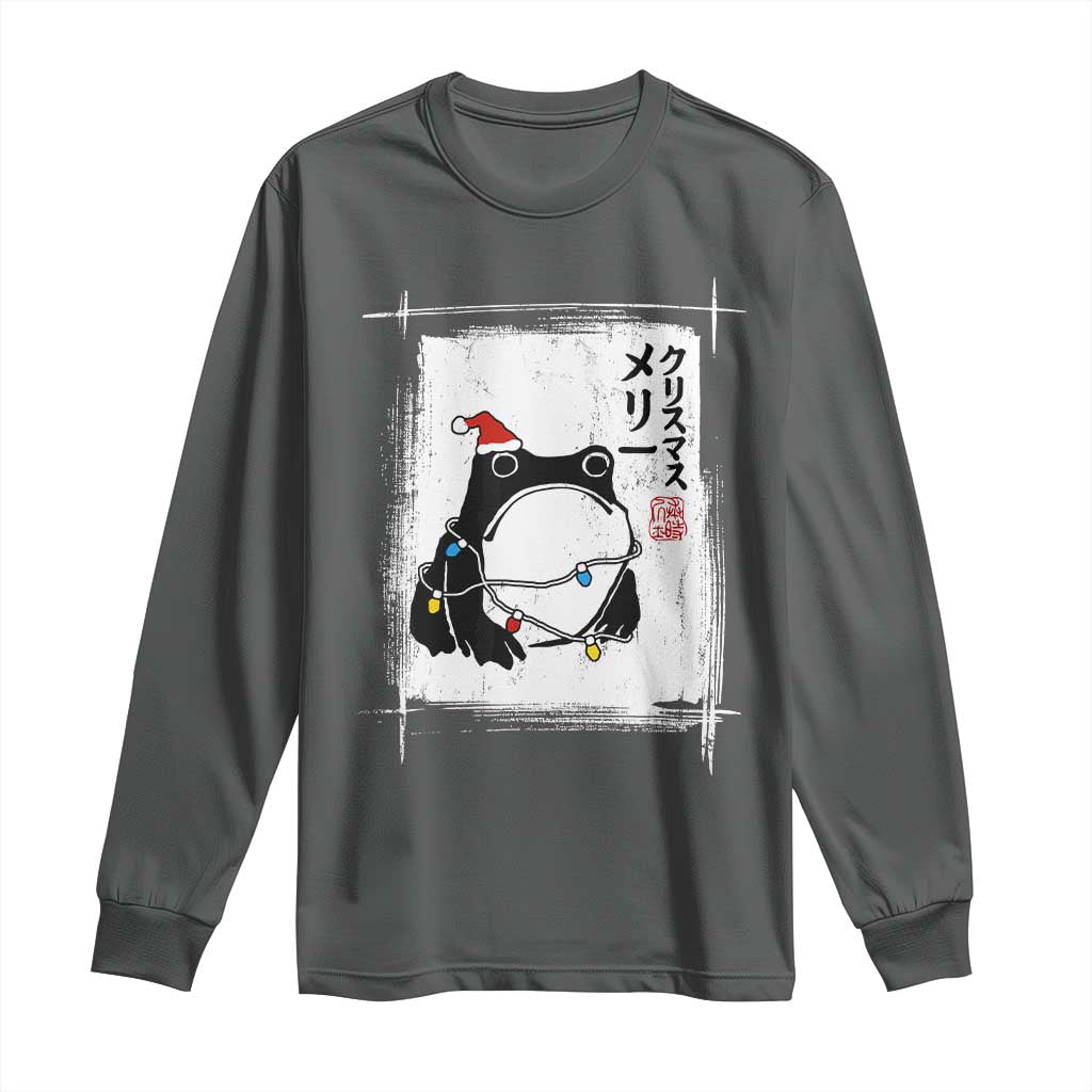 Funny Christmas Japanese Long Sleeve Shirt Santa Frog Ukiyoe Art - Wonder Print Shop