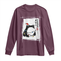 Funny Christmas Japanese Long Sleeve Shirt Santa Frog Ukiyoe Art - Wonder Print Shop