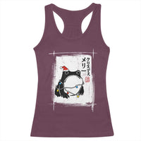 Funny Christmas Japanese Racerback Tank Top Santa Frog Ukiyoe Art - Wonder Print Shop