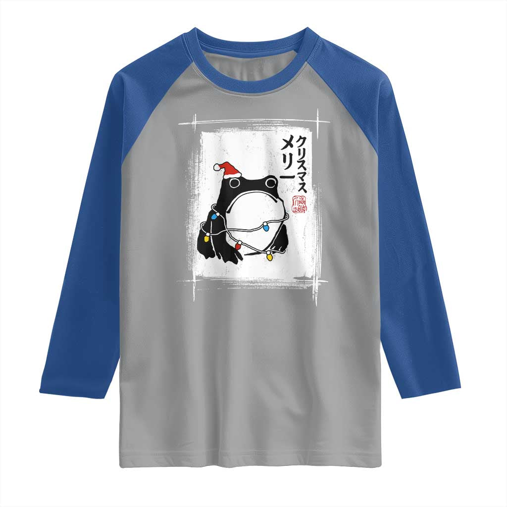 Funny Christmas Japanese Raglan Shirt Santa Frog Ukiyoe Art - Wonder Print Shop