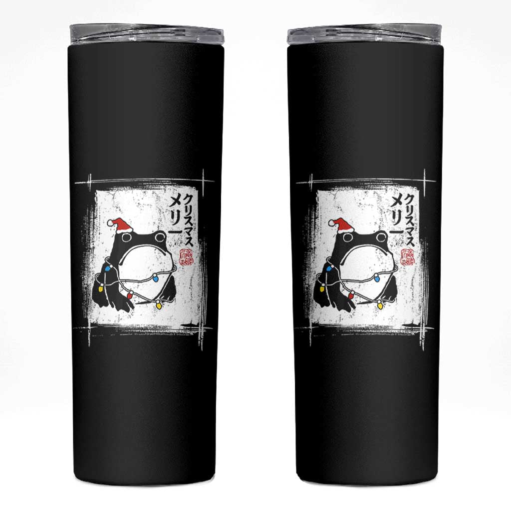 Funny Christmas Japanese Skinny Tumbler Santa Frog Ukiyoe Art - Wonder Print Shop