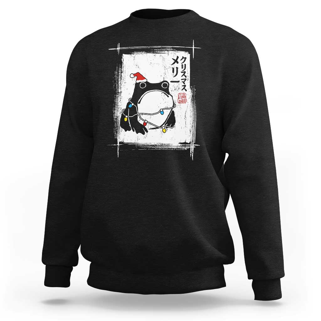 Funny Christmas Japanese Sweatshirt Santa Frog Ukiyoe Art - Wonder Print Shop