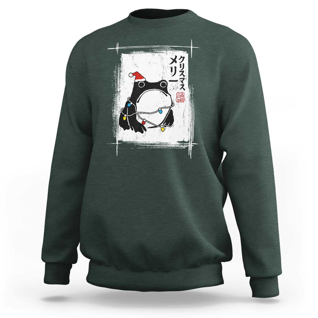 Funny Christmas Japanese Sweatshirt Santa Frog Ukiyoe Art - Wonder Print Shop