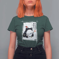 Funny Christmas Japanese T Shirt For Women Santa Frog Ukiyoe Art - Wonder Print Shop