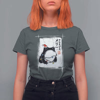 Funny Christmas Japanese T Shirt For Women Santa Frog Ukiyoe Art - Wonder Print Shop