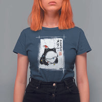 Funny Christmas Japanese T Shirt For Women Santa Frog Ukiyoe Art - Wonder Print Shop