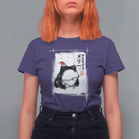 Funny Christmas Japanese T Shirt For Women Santa Frog Ukiyoe Art - Wonder Print Shop