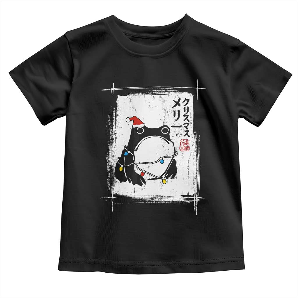 Funny Christmas Japanese Toddler T Shirt Santa Frog Ukiyoe Art - Wonder Print Shop
