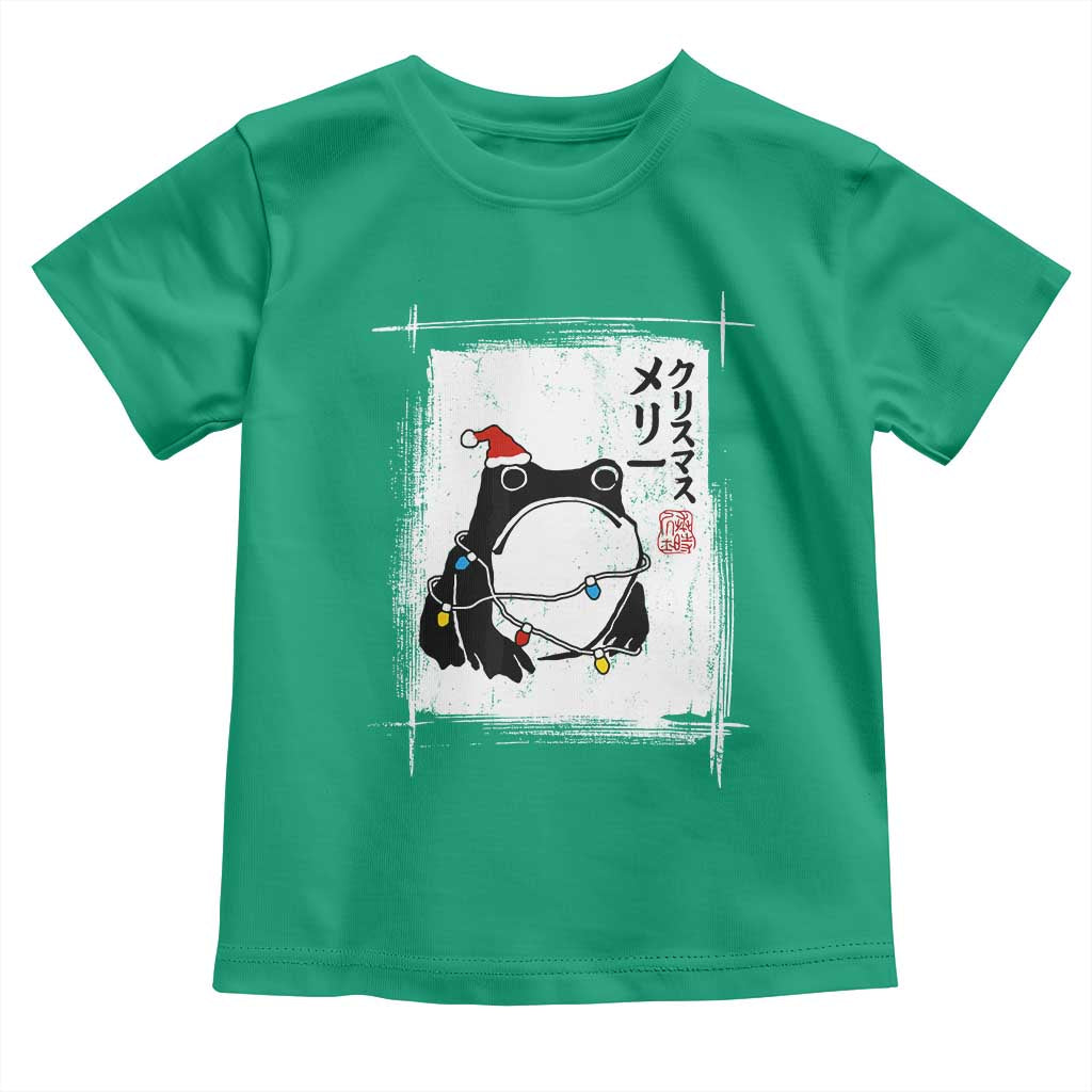 Funny Christmas Japanese Toddler T Shirt Santa Frog Ukiyoe Art - Wonder Print Shop