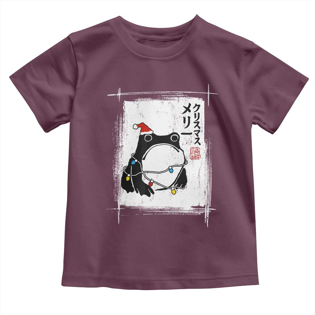 Funny Christmas Japanese Toddler T Shirt Santa Frog Ukiyoe Art - Wonder Print Shop