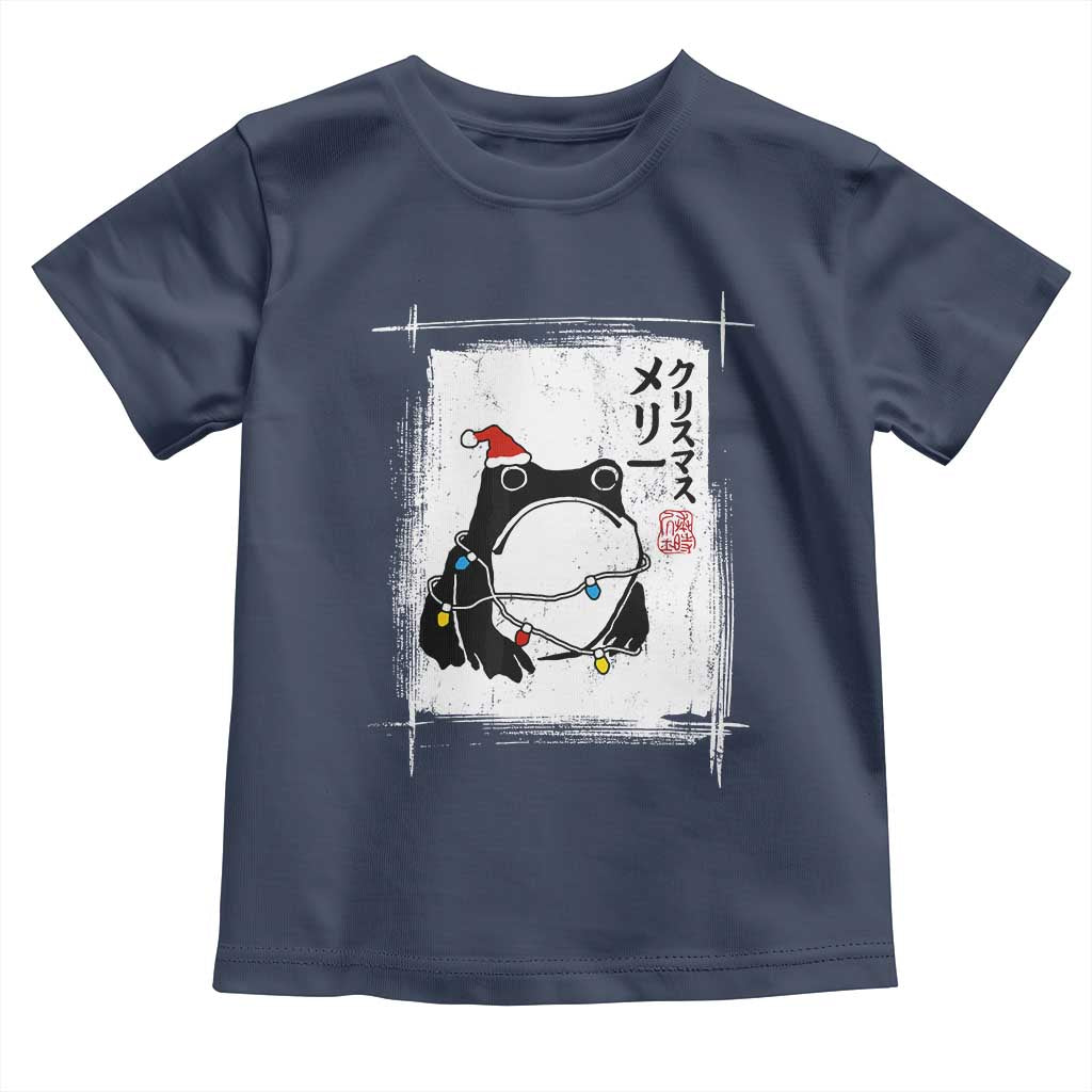 Funny Christmas Japanese Toddler T Shirt Santa Frog Ukiyoe Art - Wonder Print Shop