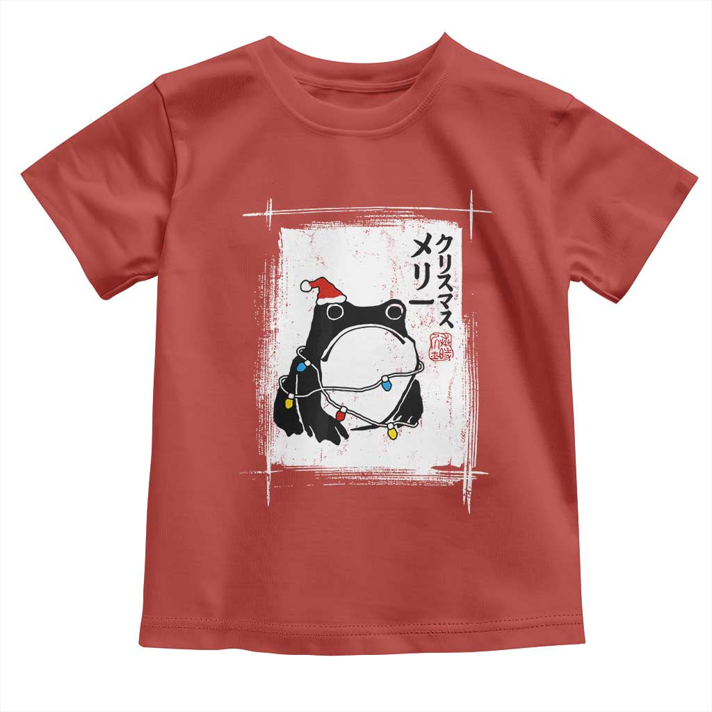 Funny Christmas Japanese Toddler T Shirt Santa Frog Ukiyoe Art - Wonder Print Shop