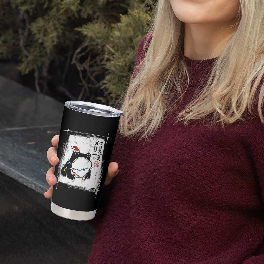 Funny Christmas Japanese Tumbler Cup Santa Frog Ukiyoe Art - Wonder Print Shop