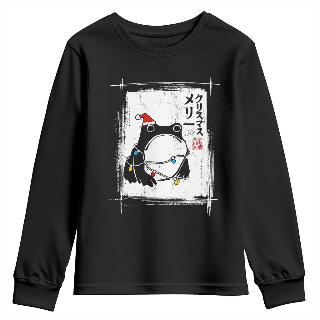 Funny Christmas Japanese Youth Sweatshirt Santa Frog Ukiyoe Art - Wonder Print Shop
