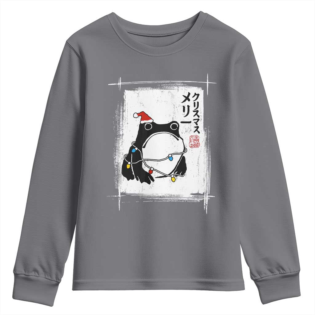 Funny Christmas Japanese Youth Sweatshirt Santa Frog Ukiyoe Art - Wonder Print Shop