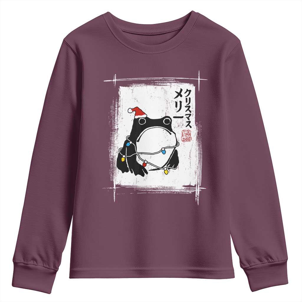 Funny Christmas Japanese Youth Sweatshirt Santa Frog Ukiyoe Art - Wonder Print Shop