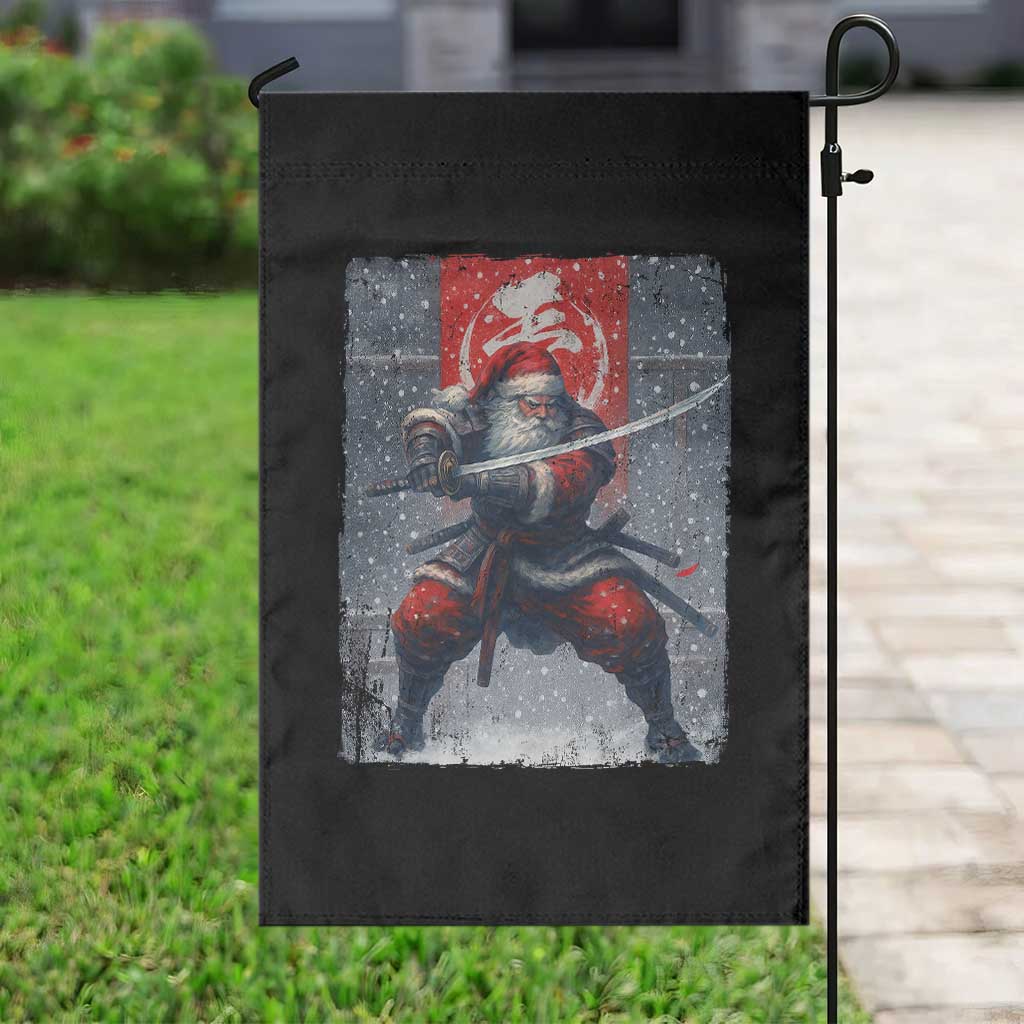 Christmas Samurai Santa Garden Flag Japanese Xmas Warrior Sword Katana - Wonder Print Shop
