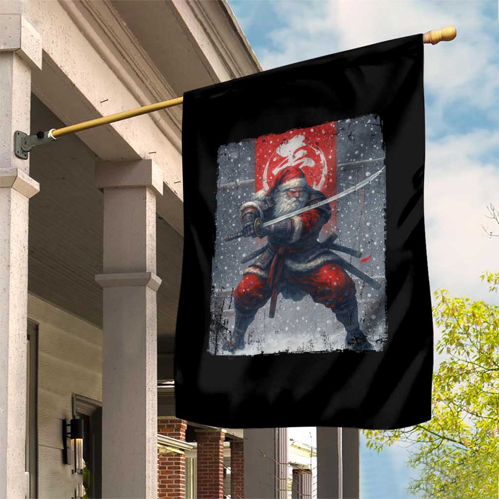 Christmas Samurai Santa Garden Flag Japanese Xmas Warrior Sword Katana - Wonder Print Shop