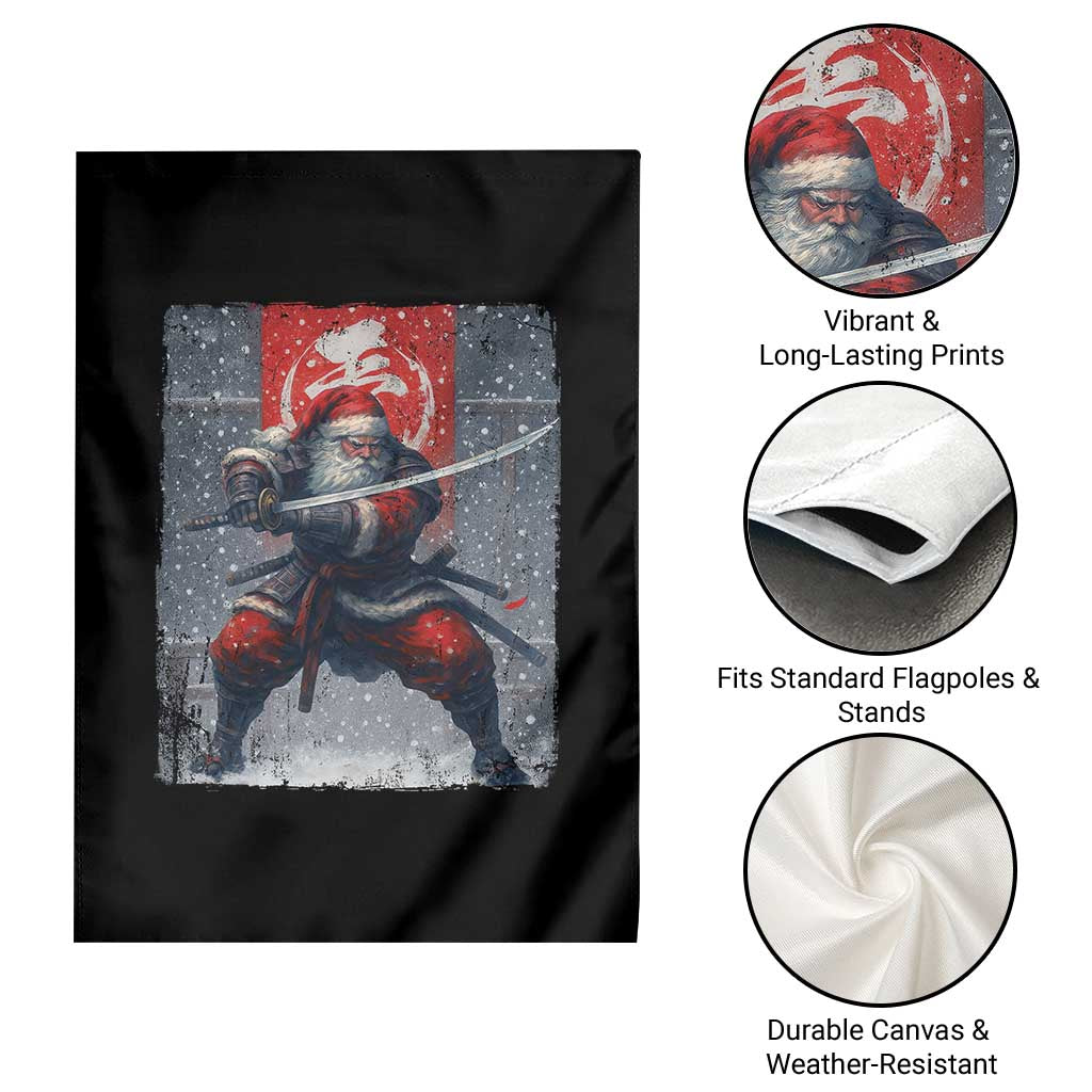 Christmas Samurai Santa Garden Flag Japanese Xmas Warrior Sword Katana - Wonder Print Shop