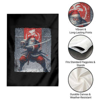 Christmas Samurai Santa Garden Flag Japanese Xmas Warrior Sword Katana - Wonder Print Shop