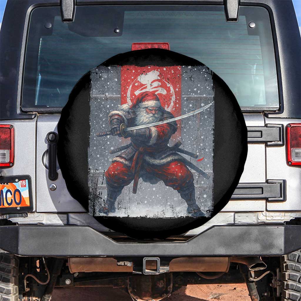 Christmas Samurai Santa Spare Tire Cover Japanese Xmas Warrior Sword Katana - Wonder Print Shop