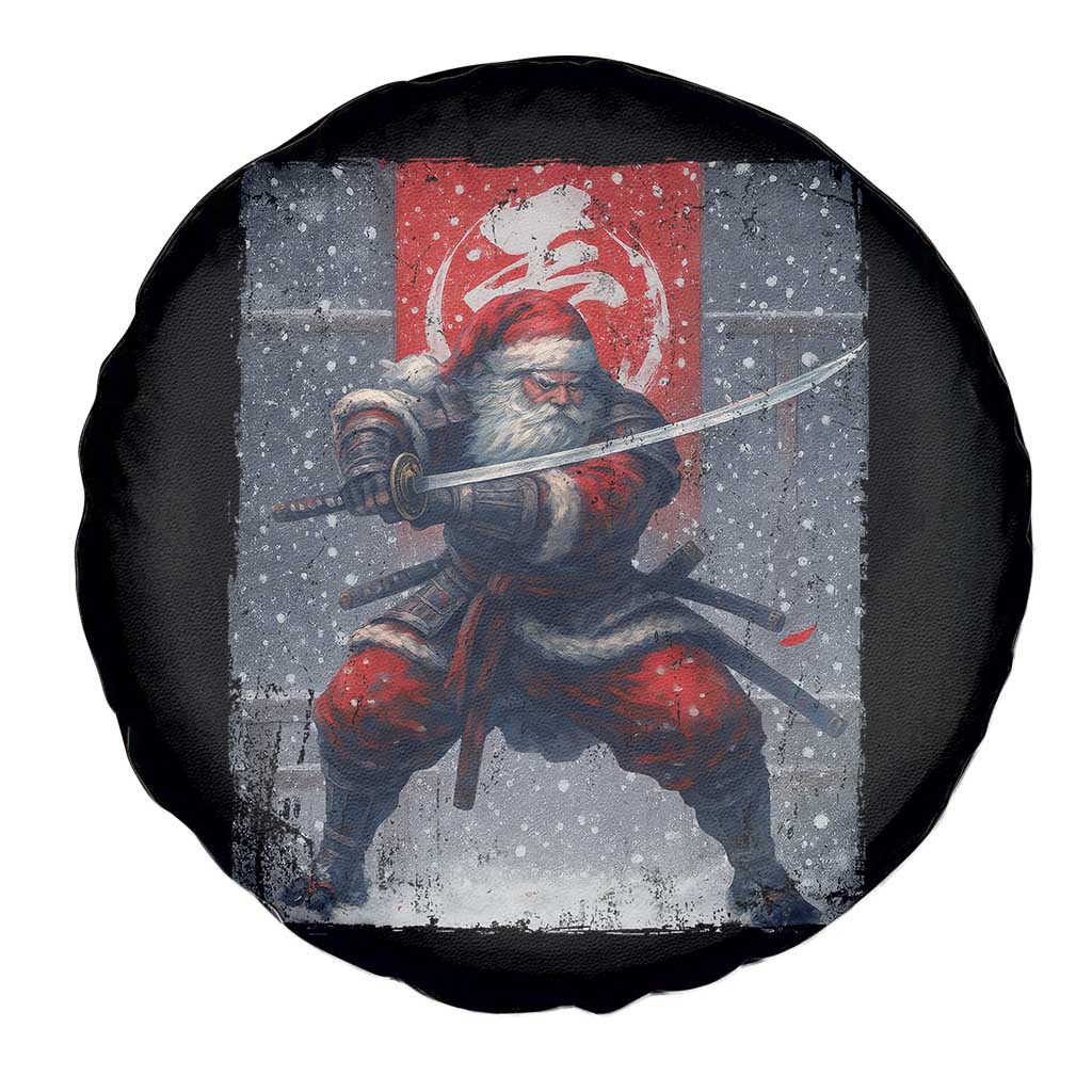 Christmas Samurai Santa Spare Tire Cover Japanese Xmas Warrior Sword Katana - Wonder Print Shop
