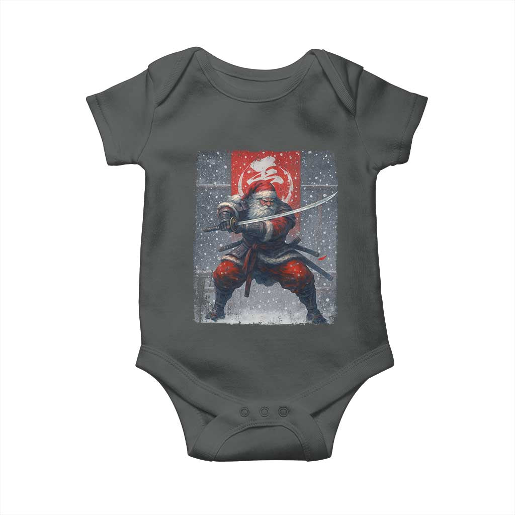Christmas Samurai Santa Baby Onesie Japanese Xmas Warrior Sword Katana - Wonder Print Shop
