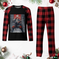 Christmas Samurai Santa Plaid Pajama Set Japanese Xmas Warrior Sword Katana - Wonder Print Shop