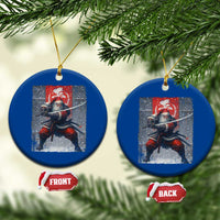 Christmas Samurai Santa Ceramic Ornament Japanese Xmas Warrior Sword Katana - Wonder Print Shop