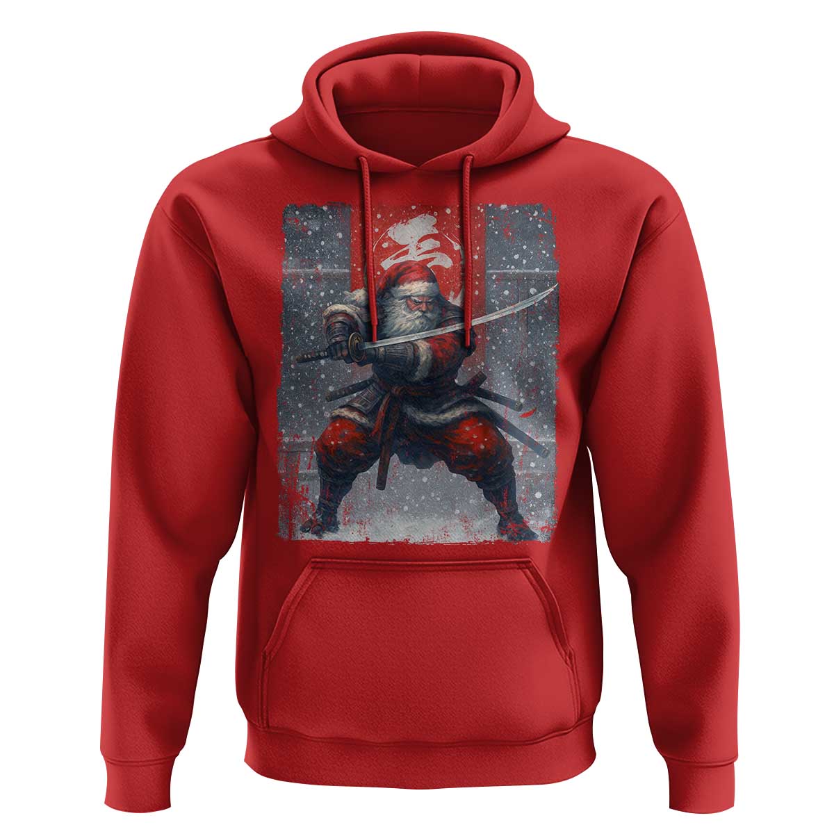 Christmas Samurai Santa Hoodie Japanese Xmas Warrior Sword Katana - Wonder Print Shop