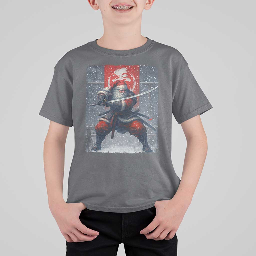 Christmas Samurai Santa T Shirt For Kid Japanese Xmas Warrior Sword Katana - Wonder Print Shop