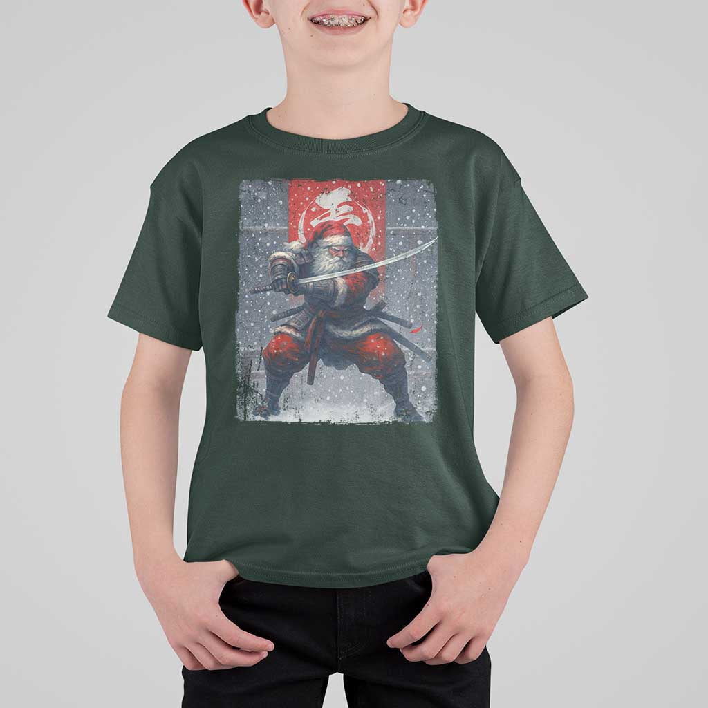 Christmas Samurai Santa T Shirt For Kid Japanese Xmas Warrior Sword Katana - Wonder Print Shop