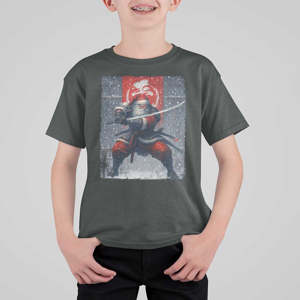 Christmas Samurai Santa T Shirt For Kid Japanese Xmas Warrior Sword Katana - Wonder Print Shop