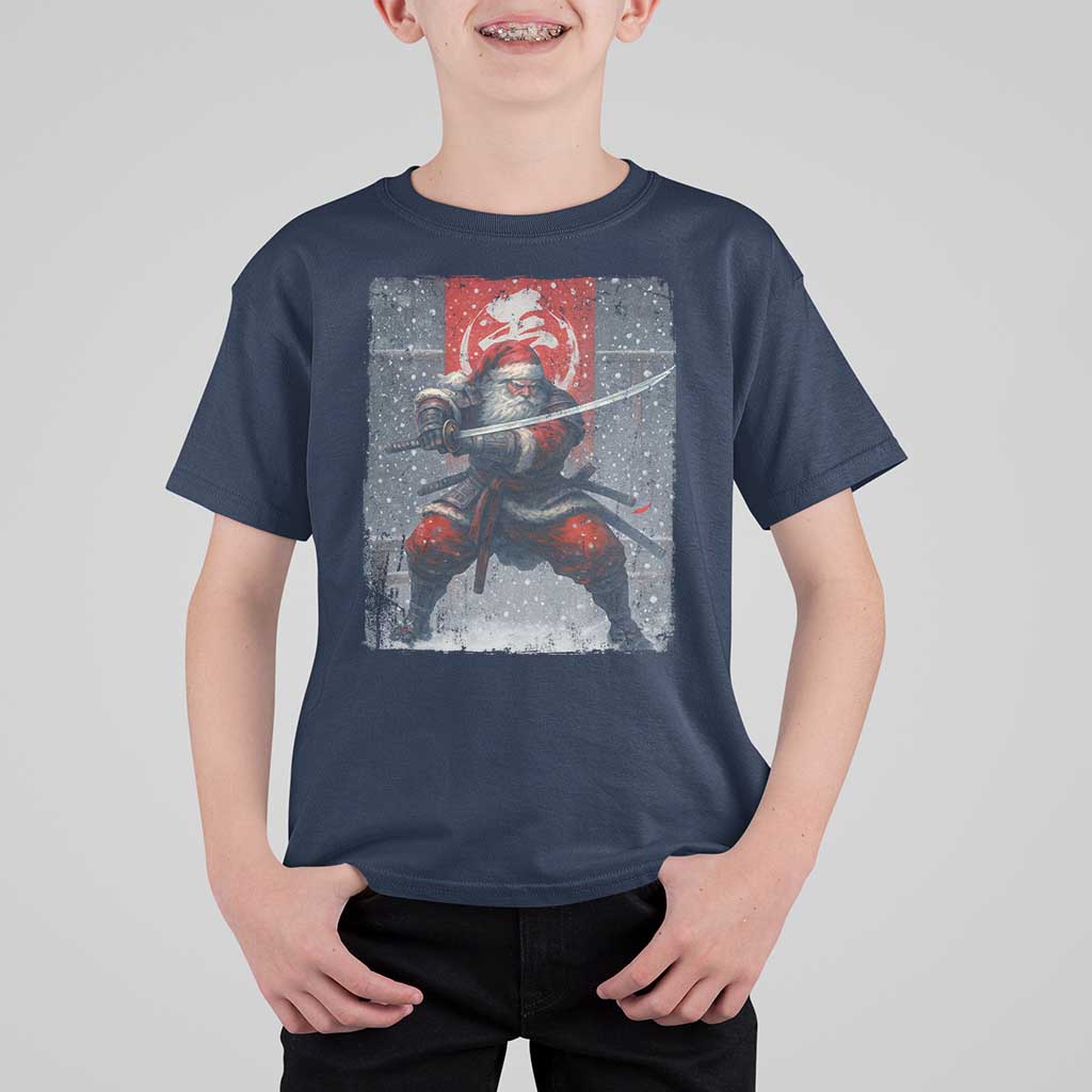 Christmas Samurai Santa T Shirt For Kid Japanese Xmas Warrior Sword Katana - Wonder Print Shop