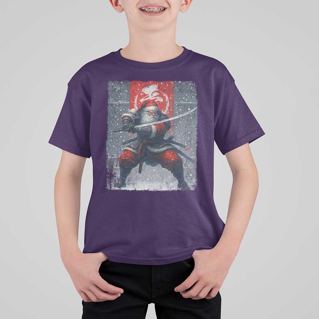 Christmas Samurai Santa T Shirt For Kid Japanese Xmas Warrior Sword Katana - Wonder Print Shop