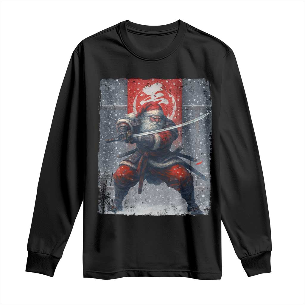 Christmas Samurai Santa Long Sleeve Shirt Japanese Xmas Warrior Sword Katana - Wonder Print Shop
