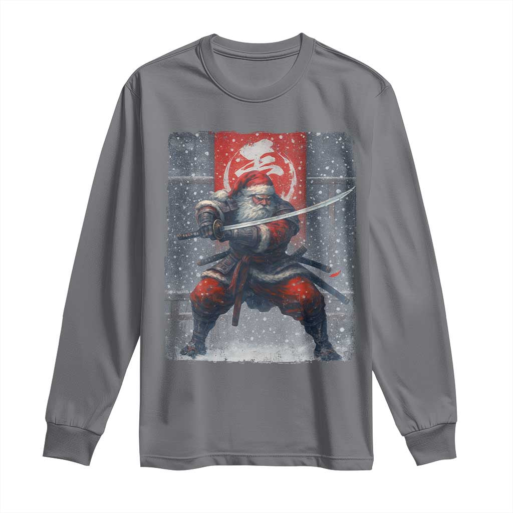 Christmas Samurai Santa Long Sleeve Shirt Japanese Xmas Warrior Sword Katana - Wonder Print Shop