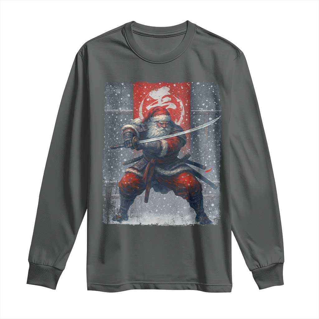 Christmas Samurai Santa Long Sleeve Shirt Japanese Xmas Warrior Sword Katana - Wonder Print Shop