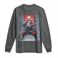 Christmas Samurai Santa Long Sleeve Shirt Japanese Xmas Warrior Sword Katana - Wonder Print Shop