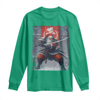 Christmas Samurai Santa Long Sleeve Shirt Japanese Xmas Warrior Sword Katana - Wonder Print Shop